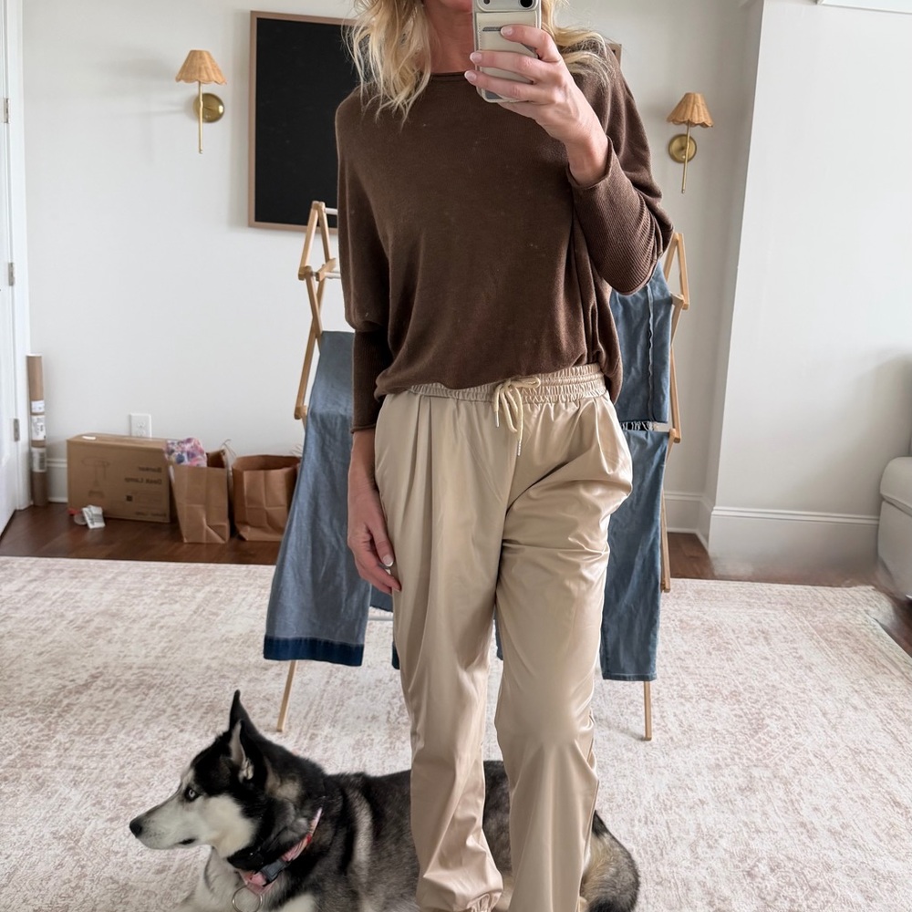 Women's Faux Leather Joggers